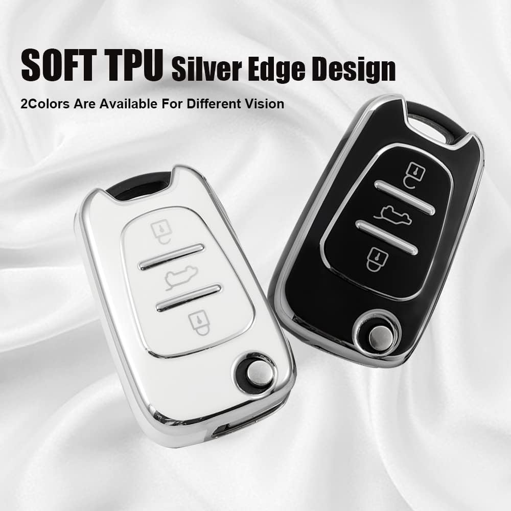 HIBEYO Key Fob Cover Compatible with Hyundai Verna Elantra Sportage Carens Forte Avante K2 K5 SONATA8 Ix35 I30 Accessories