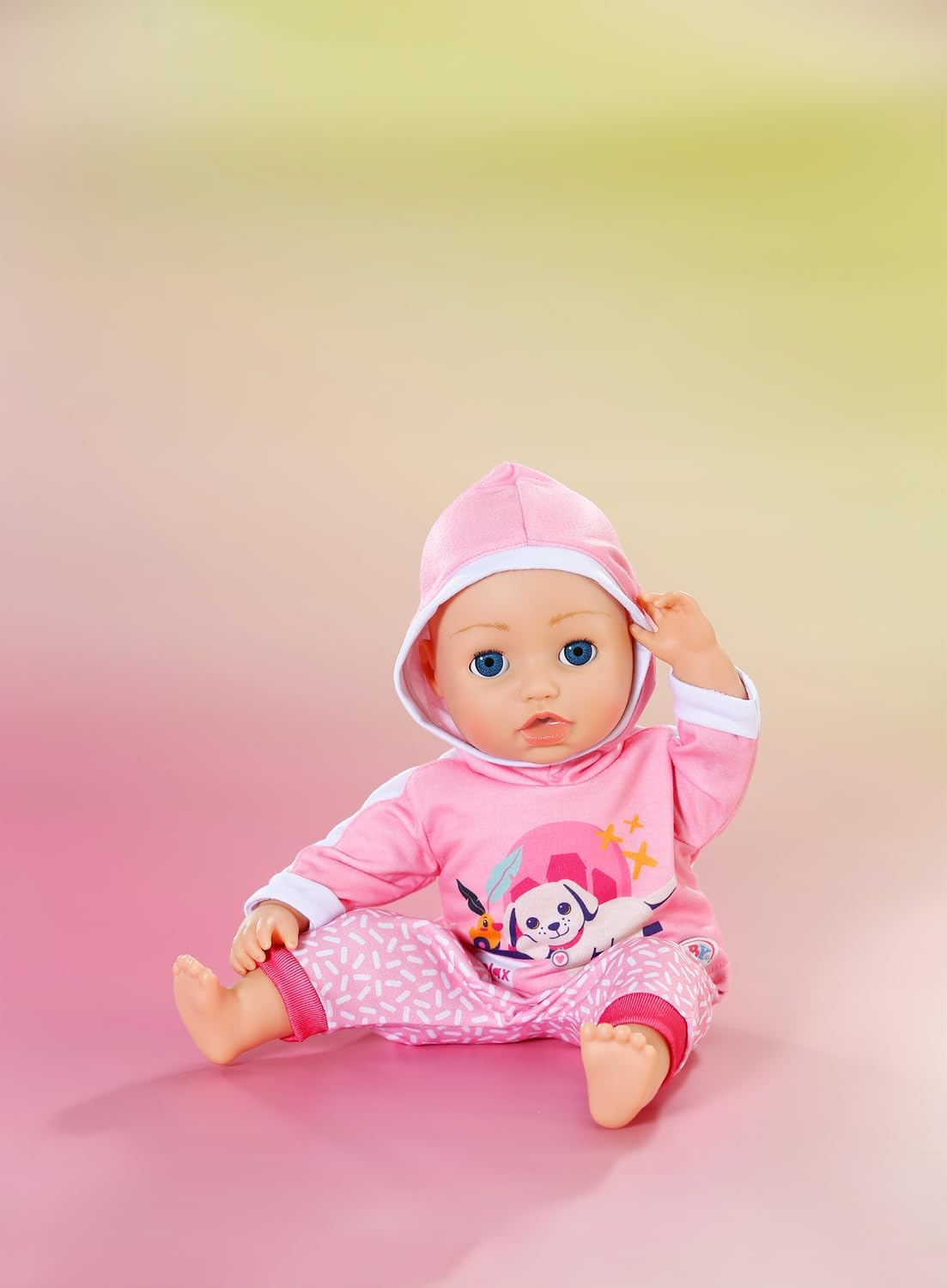 BABY Born Pink Jogging Suit, Pink Patterned Trousers and Hoodie for 43Cm Dolls, 837313 Zapf Creation