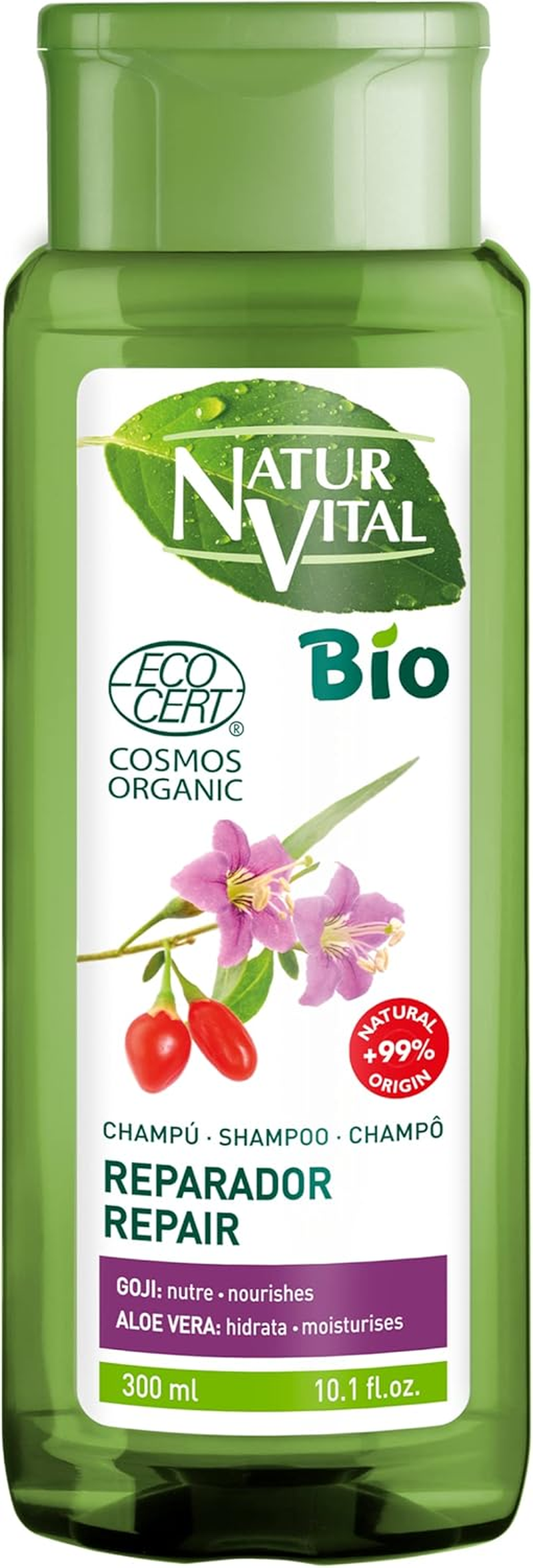 Naturvital Bio Shampoo &ndash; Repairing-Ecocert Certified-No Silicones, Parabens and PEG image number 4