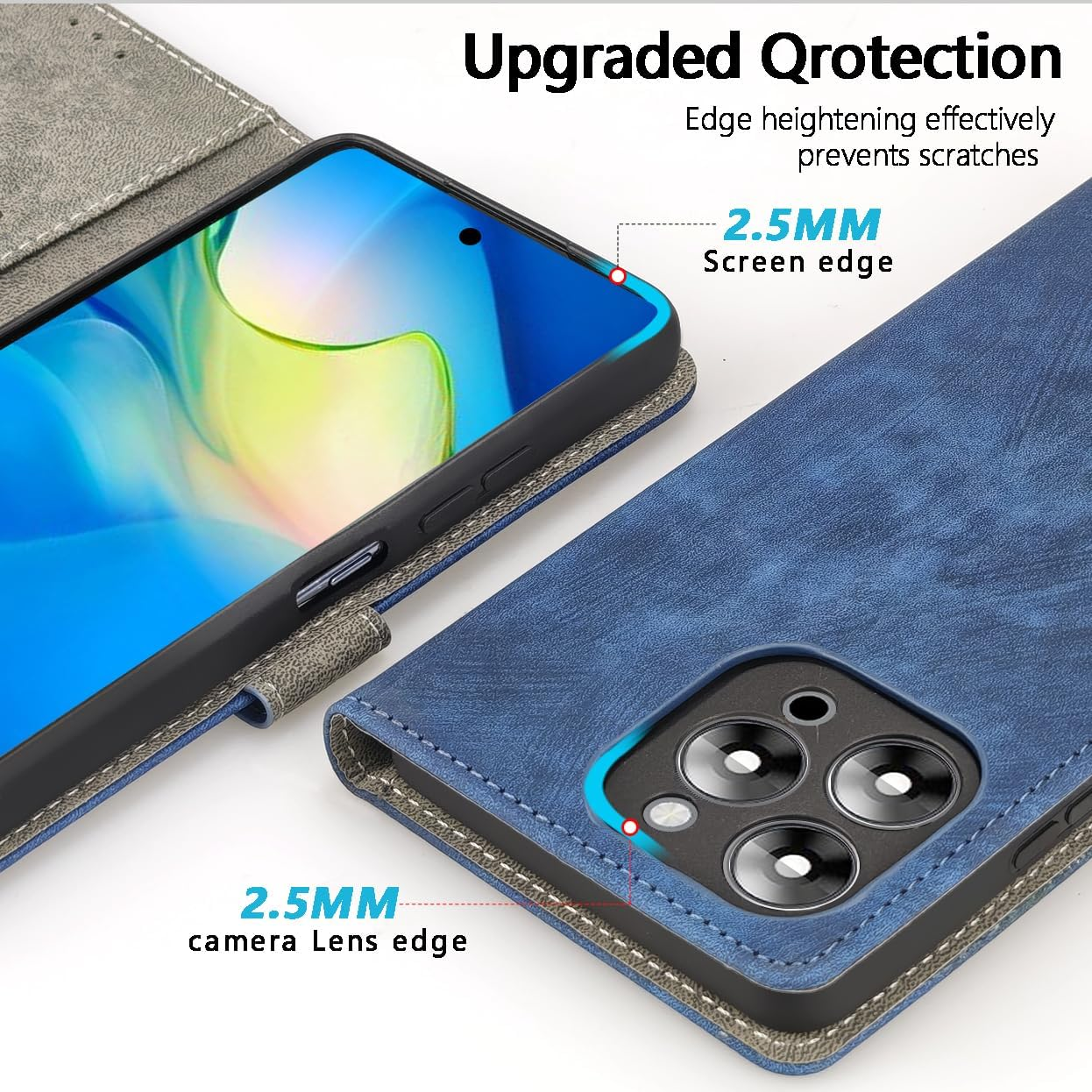 BEEJTUNY Leather Mobile Phone Case for Nothing Phone 3A Pro, Wallet Case with RFID Protection, Magnetic Fit Protective Case, Integrated TPU Cover Case, Brown image number 3