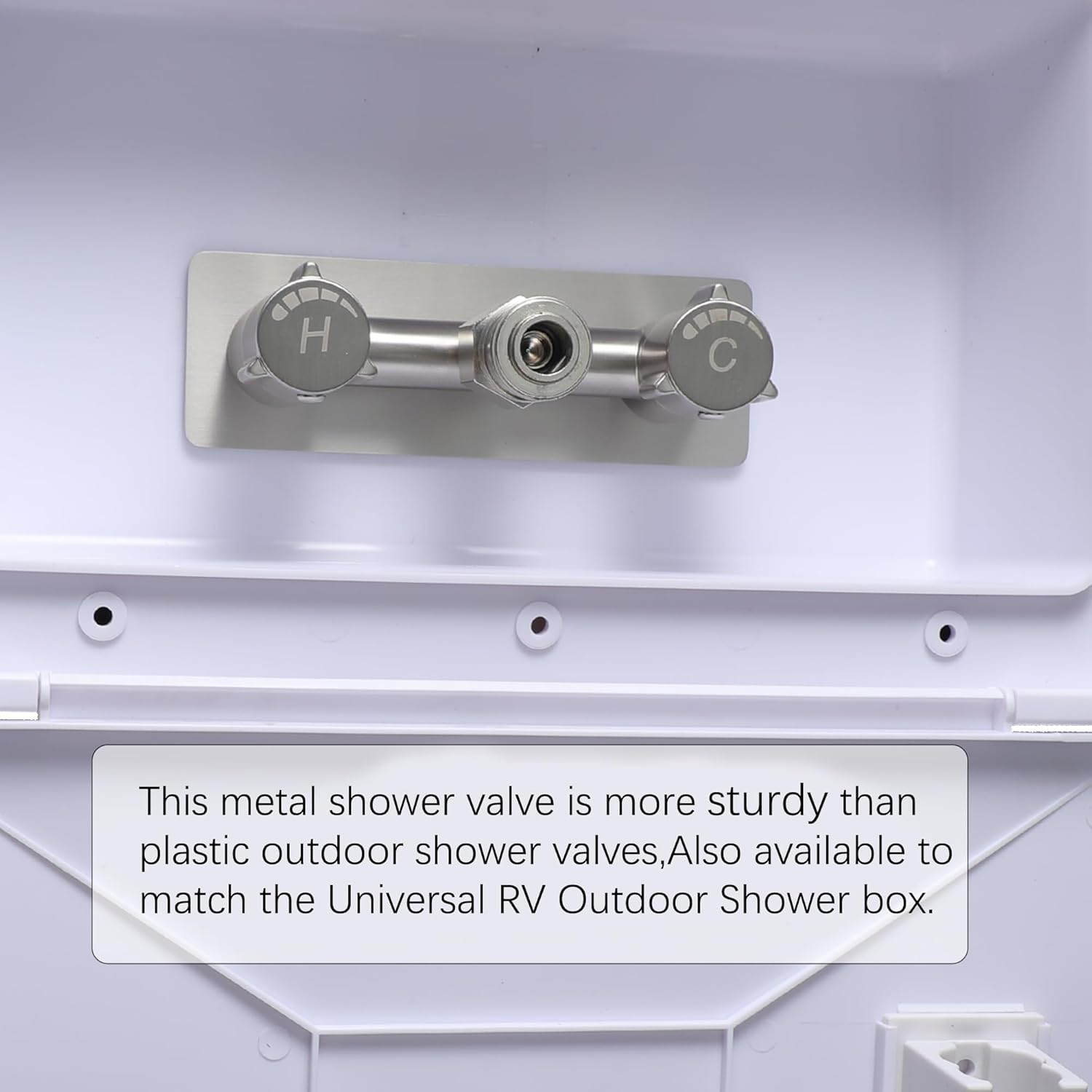 All Metal RV Exterior Shower Faucet,4" RV Shower Faucet Replacement,Rv outside Shower Valve Kit,Camper Shower Faucet Valve with Quick Connect,Rv Exterior Sprayer Faucet (Brushed Nickel)