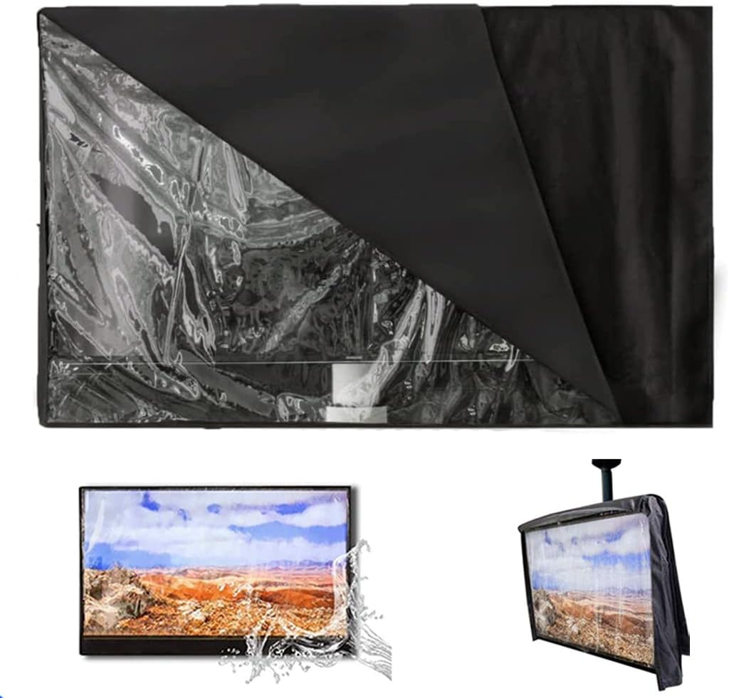 Outdoor TV Cover with Clear Front COOSOO Television Cover Waterproof Universal Protector for LCD LED Plasma Television Sets with Remote Control Pocket Compatible with Standard Mounts Stands (46-48") image number 5