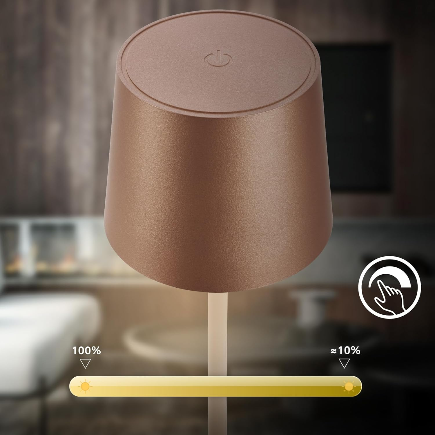 BRILONER - LED Table Lamp Wireless IP44 with Touch, Dimmable, Battery & Light Source Exchangeable, Bedside Lamp, Reading Lamp, LED Lamp, Camping Lamp, Table Lamp, Battery Lamp, Outdoor, 11 X 34.5 Cm image number 2