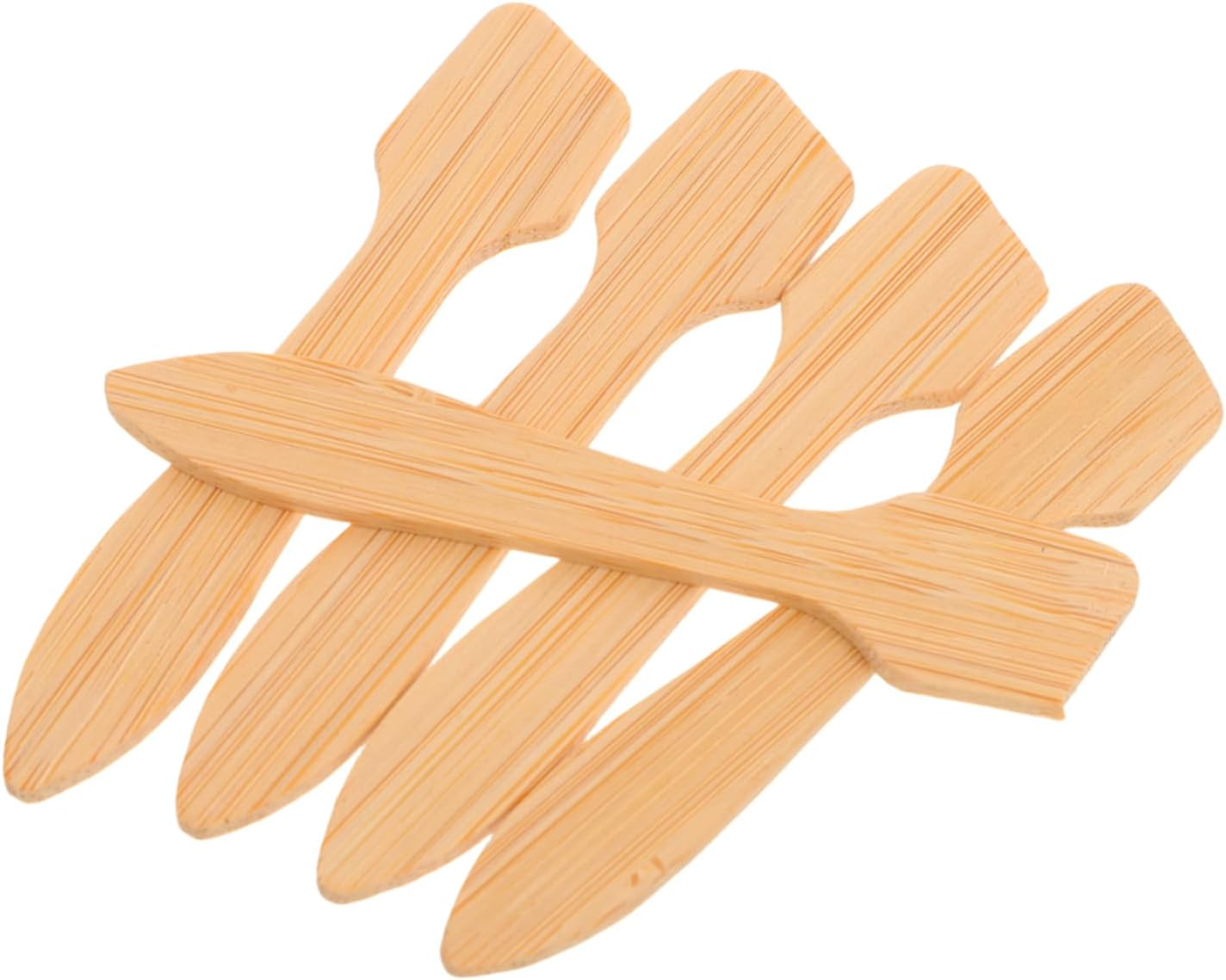 COMPUKAS 5Pcs Mini Bamboo Makeup Spatula Lightweight Portable Cosmetic Scraper for Beauty Routine Easy to Clean Applicator Suitable for All Skin Types image number 1