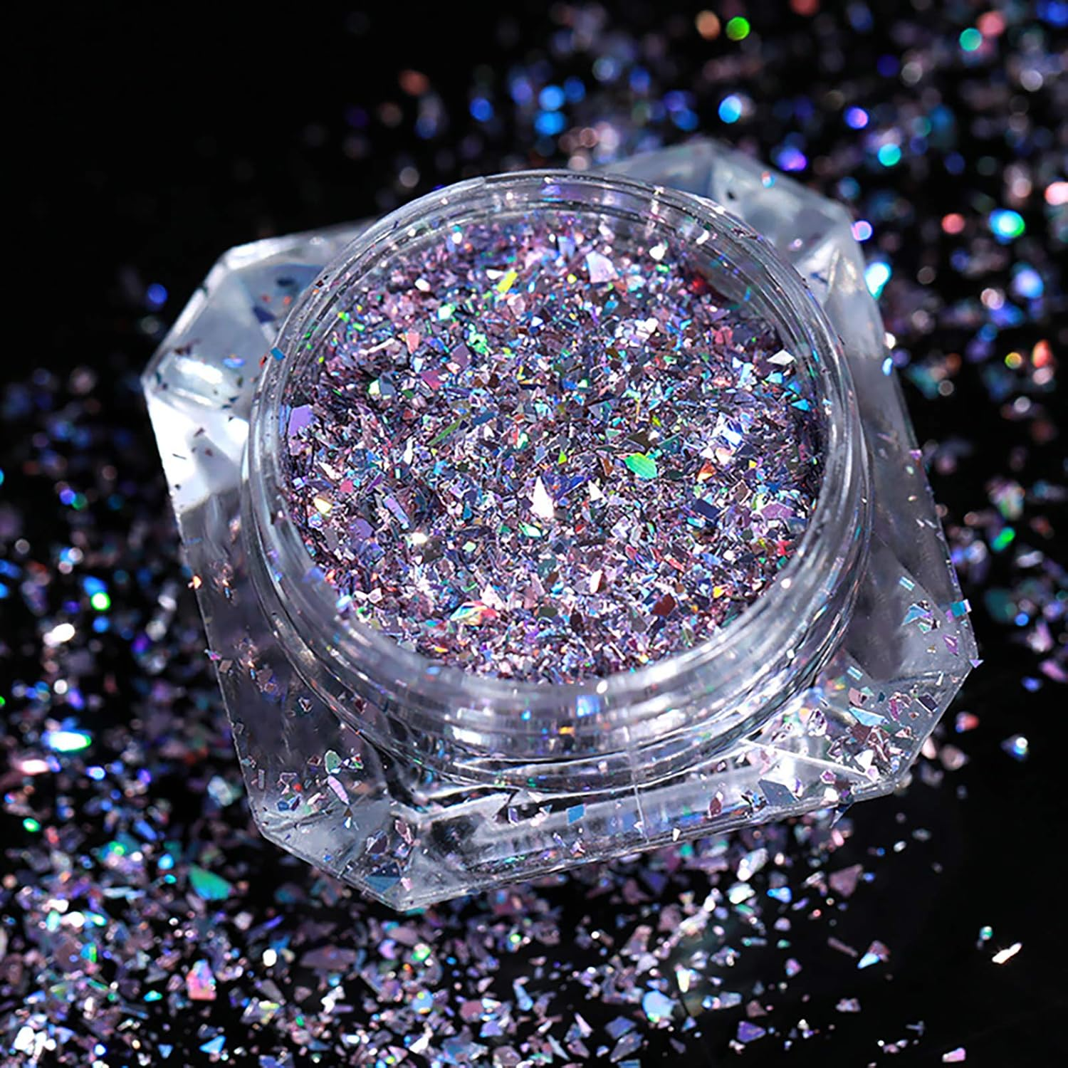 5 Boxes Metallic Pigment Manicure Mirror Powder Iridescent Mirror Flour Nail Glitter Sequins