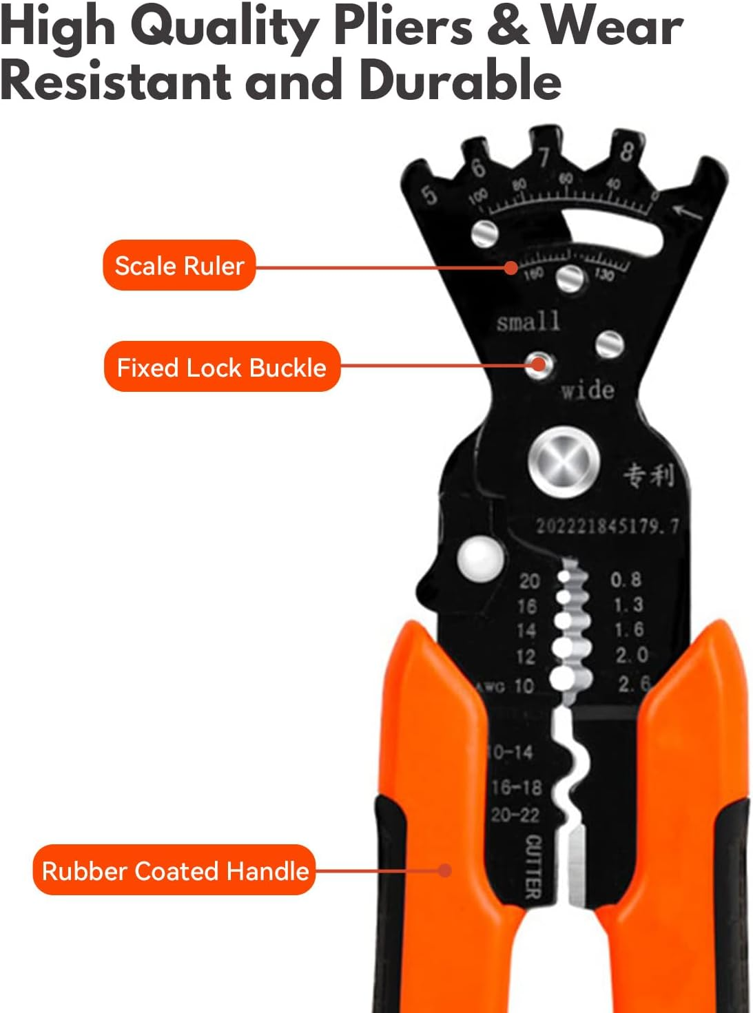 Self-Adjusting Wire Strippers, 5 in 1 Multi-Function Wire Strippers, 7.9-Inch Multi-Purpose Pliers for Electricians, Home Improvement, Auto Repair, Professional Mechanical Work image number 3