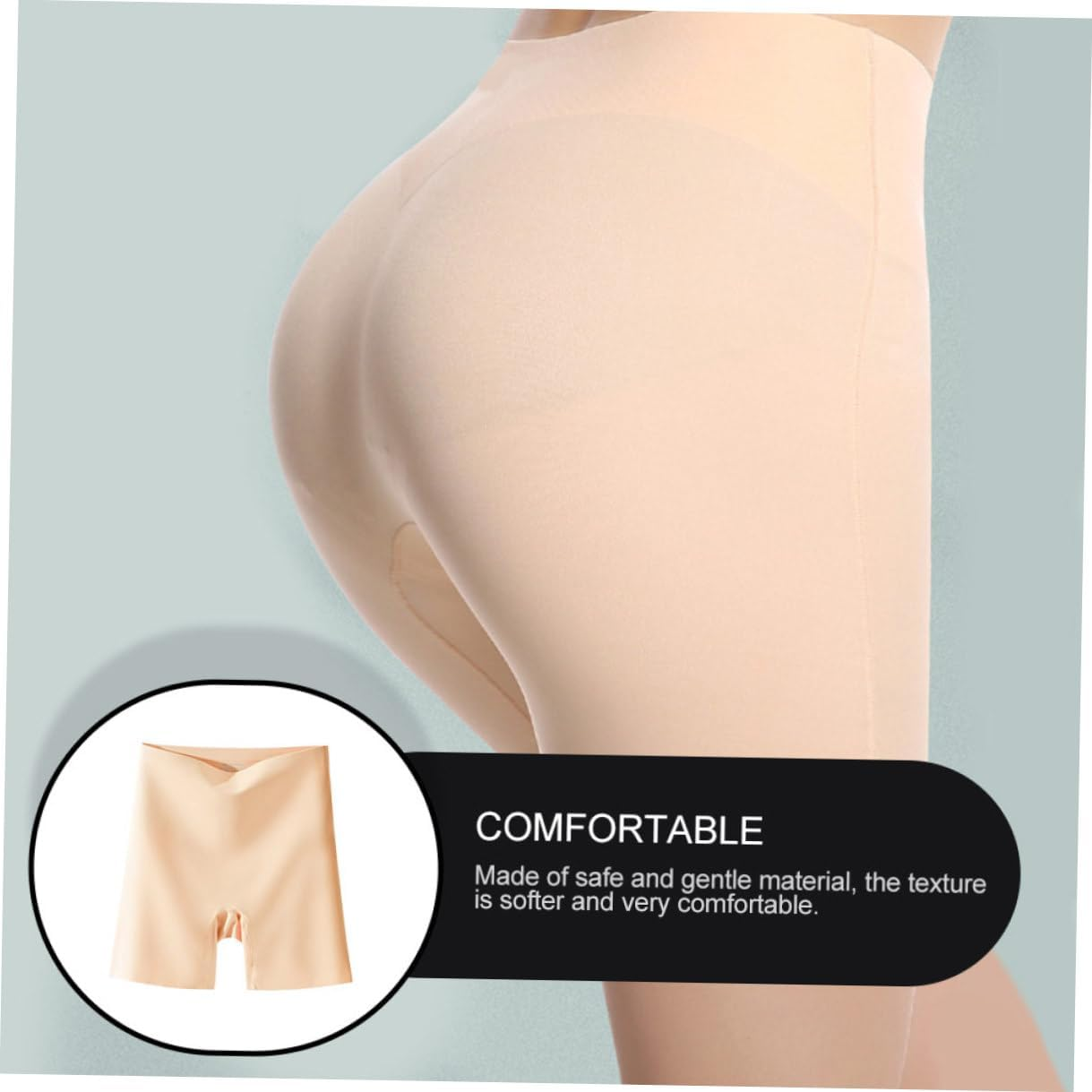 Ipetboom Seamless High-Waist Safety Shorts For, Ice Cooling Thin Anti-Exposure Underwear, Skin Color L, Tummy Control and Hip Lift Khaki image number 5