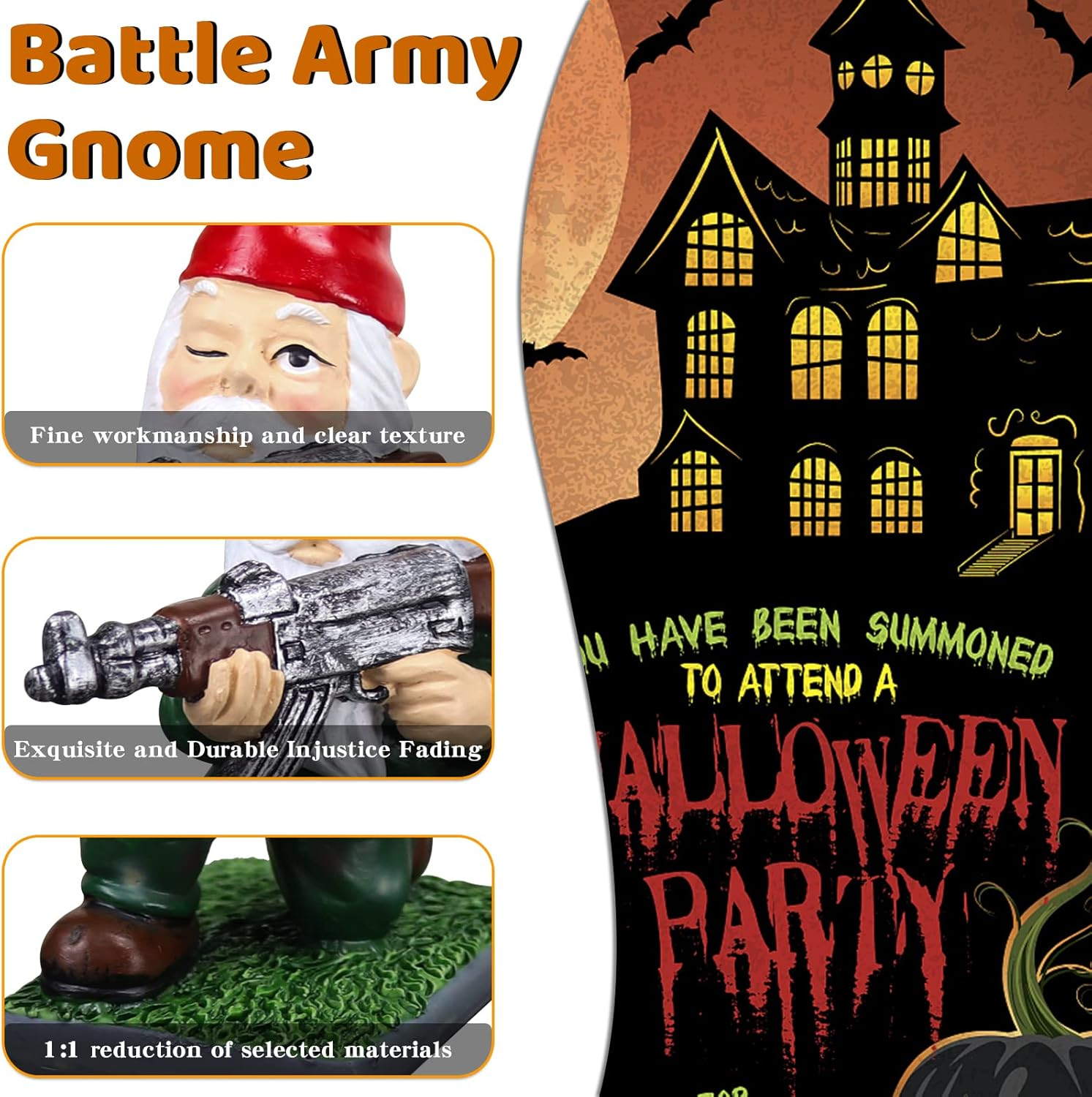 Military Gnomes Funny Army with Guns AK47 Garden Decor Outdoor Statue Figurines Lawn Yard Decoration Resin (B) image number 3