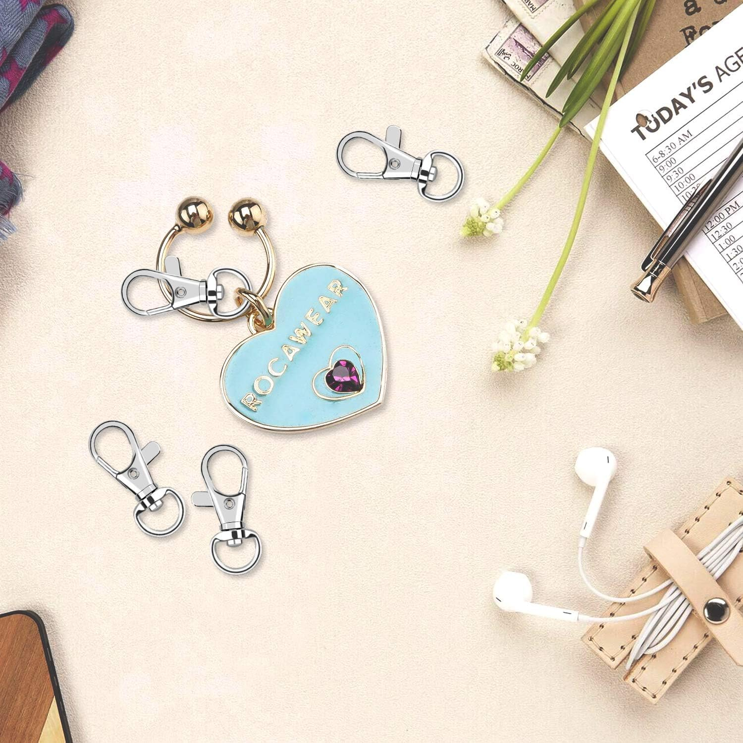 60Pcs Key Chain Clip Hooks Swivel Clasps Lanyard Snap Hook Lobster Claw Clasp for Keychain DIY Jewelry Crafts image number 6