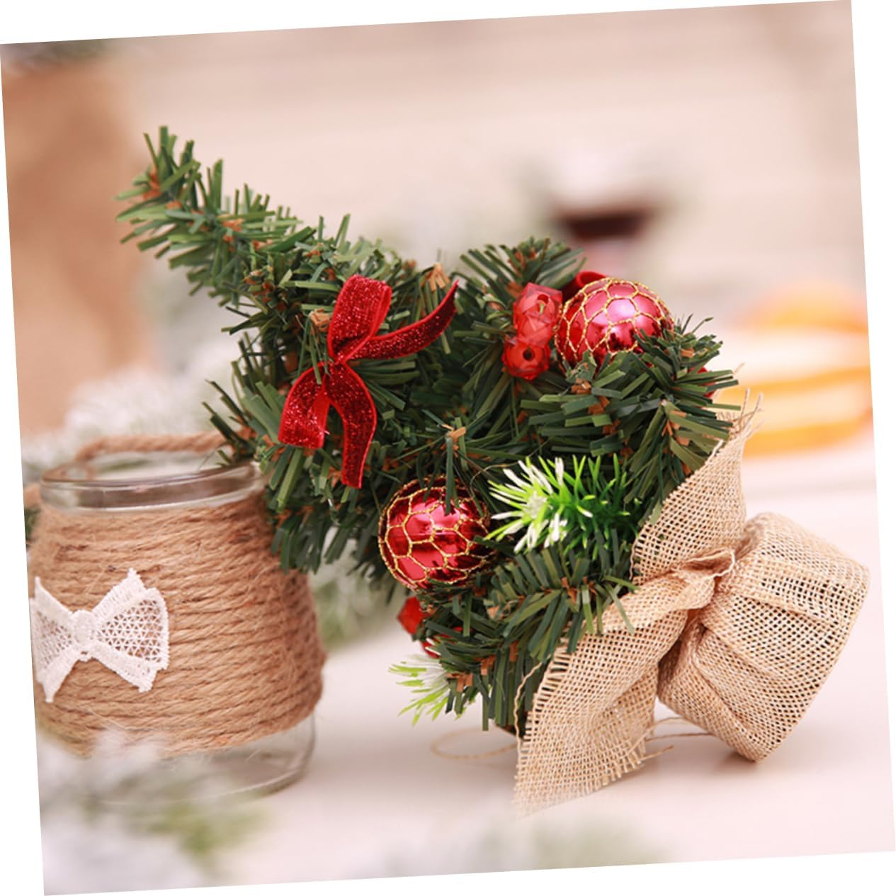 Garneck 3Pcs Christmas Ornaments Mini Trees Desktop Decorations Small Xmas Tree Ornament Felt Craft image number 5