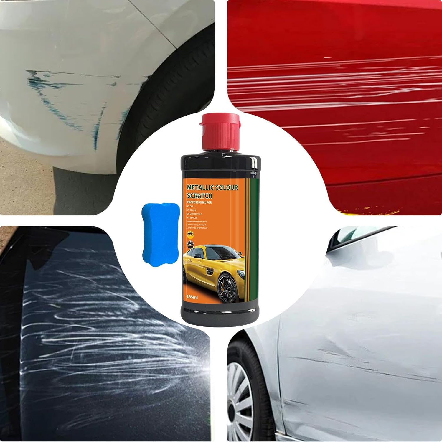 Car Paint Scratch Remover,Auto Paint Polish and Renew - 135G Car Scratch Removal, Scratch Repair Paste Buffing Compound for Car Paint Restorer image number 3