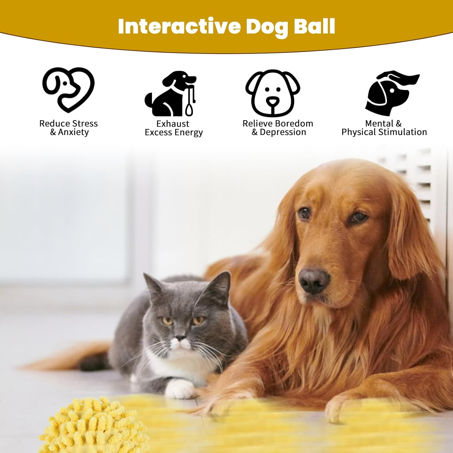 VCCLFSIA Interactive Ball for Dogs, Automatic Moving Dog Toy Ball with Plush Cover for Dogs and Cats, Rechargeable Self-Rolling Ball Dog Toys to Keep Them Busy image number 5