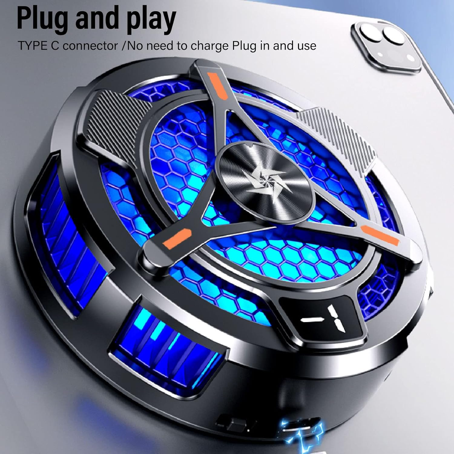 Magnetic Tablet Cooler, Cell Phone Cooler Phone Cooling Fan with Adjustable Two Levels, Portable Cell Phone Radiator Tablet Cooling Fan for Gaming