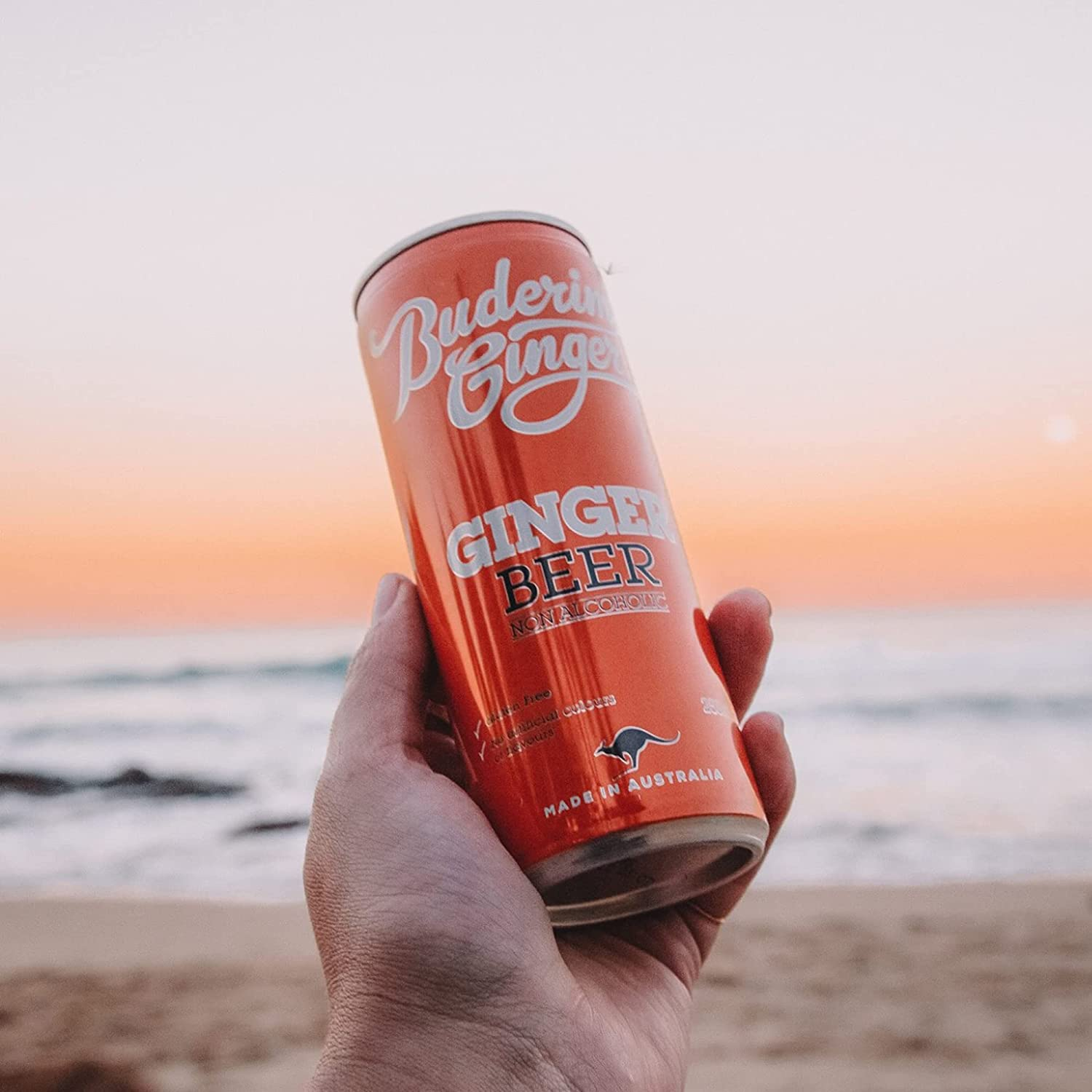 Buderim Ginger Non-Alcoholic Ginger Beer, 4 X 250 Ml Cans, Made with Fresh Ginger, Super Refreshing, Great as a Mixer image number 2