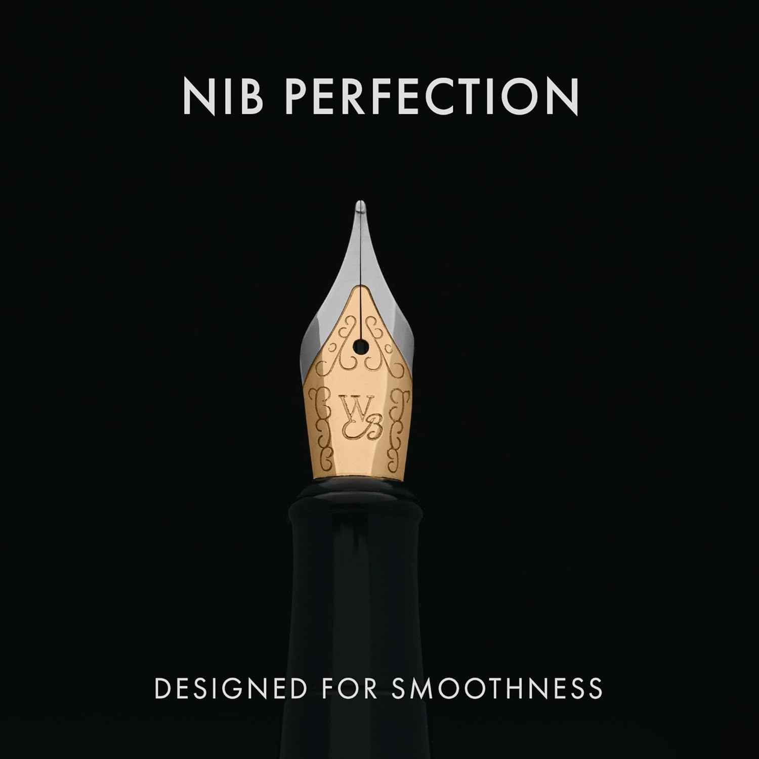 Wordsworth & Black Fountain Pen Set, 18K Gilded Medium Nib, Includes 24 Pack Ink Cartridges, Ink Refill Converter & Gift Pouch, Gold Finish, Calligraphy, [Racing Green Gold], Perfect for Men & Women image number 4