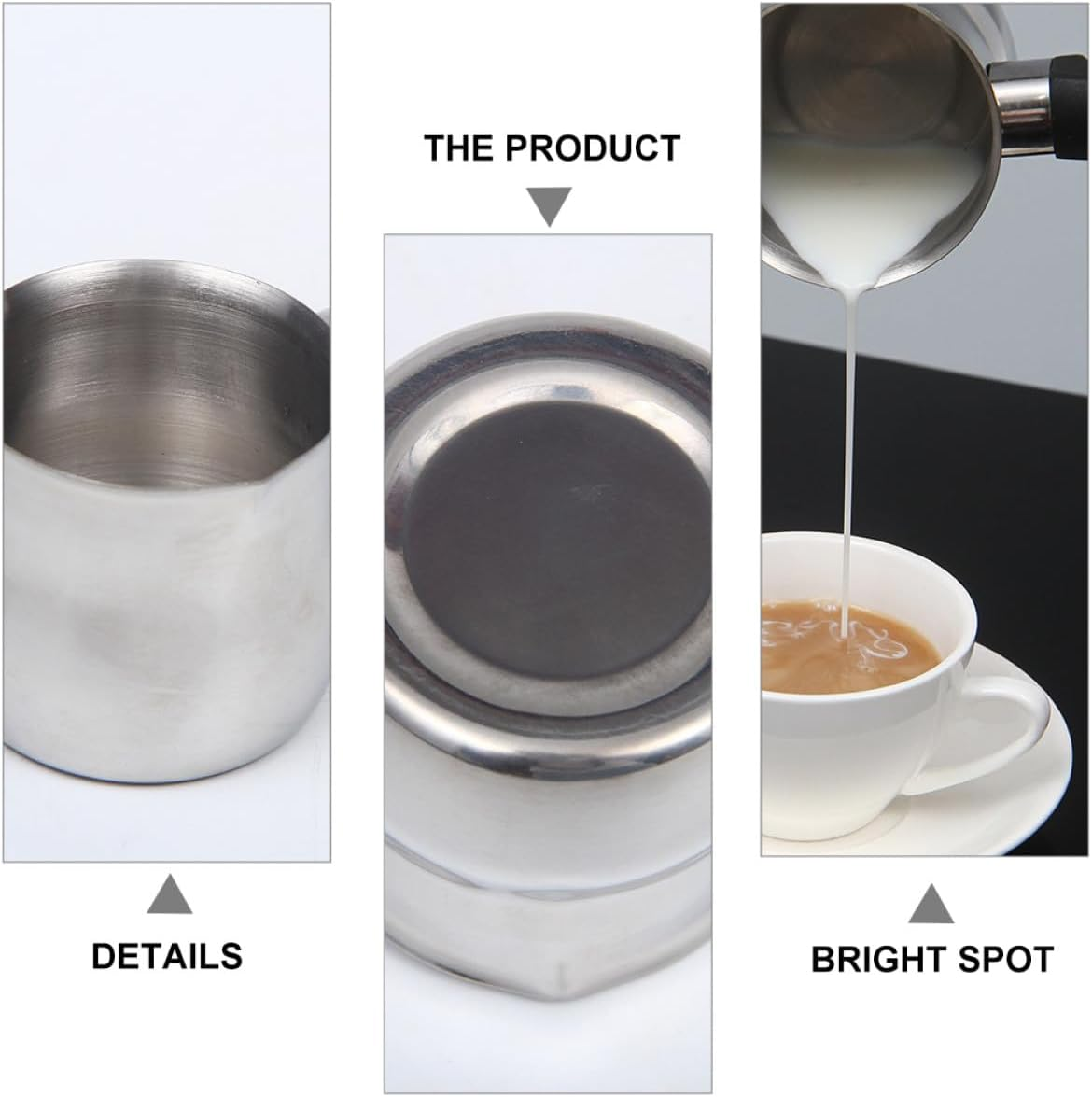 COHEALI 250Ml Stainless Steel Milk Frothing Pitcher Latte Art Cup Coffee Frothing Jug for Home Espresso and Cappuccino Accessories image number 1