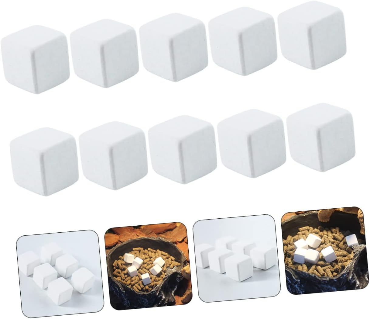 Ipetboom 20Pcs Natural Blocks for Tortoise Turtle Mineral Stones for Reptile Tank Safe Cube for Aquarium Snails image number 4