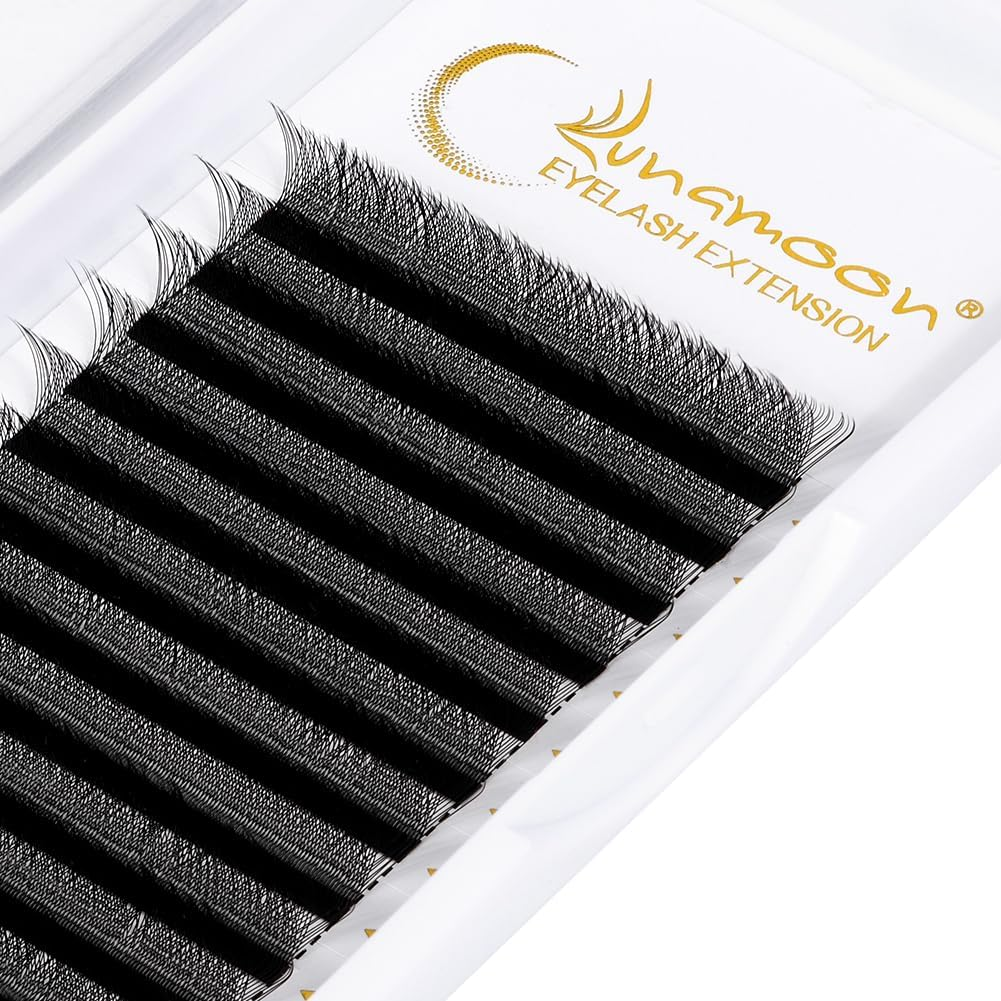 Lunamoon 3D Eyelash Extension, Premade Fans W Lash, Pre-Fanned Ready-To-Use Fan Eyelash Extension, Russian Volume Eyelash Cluster, Artificial Lash (3D/0.07C 14 Mm) image number 4