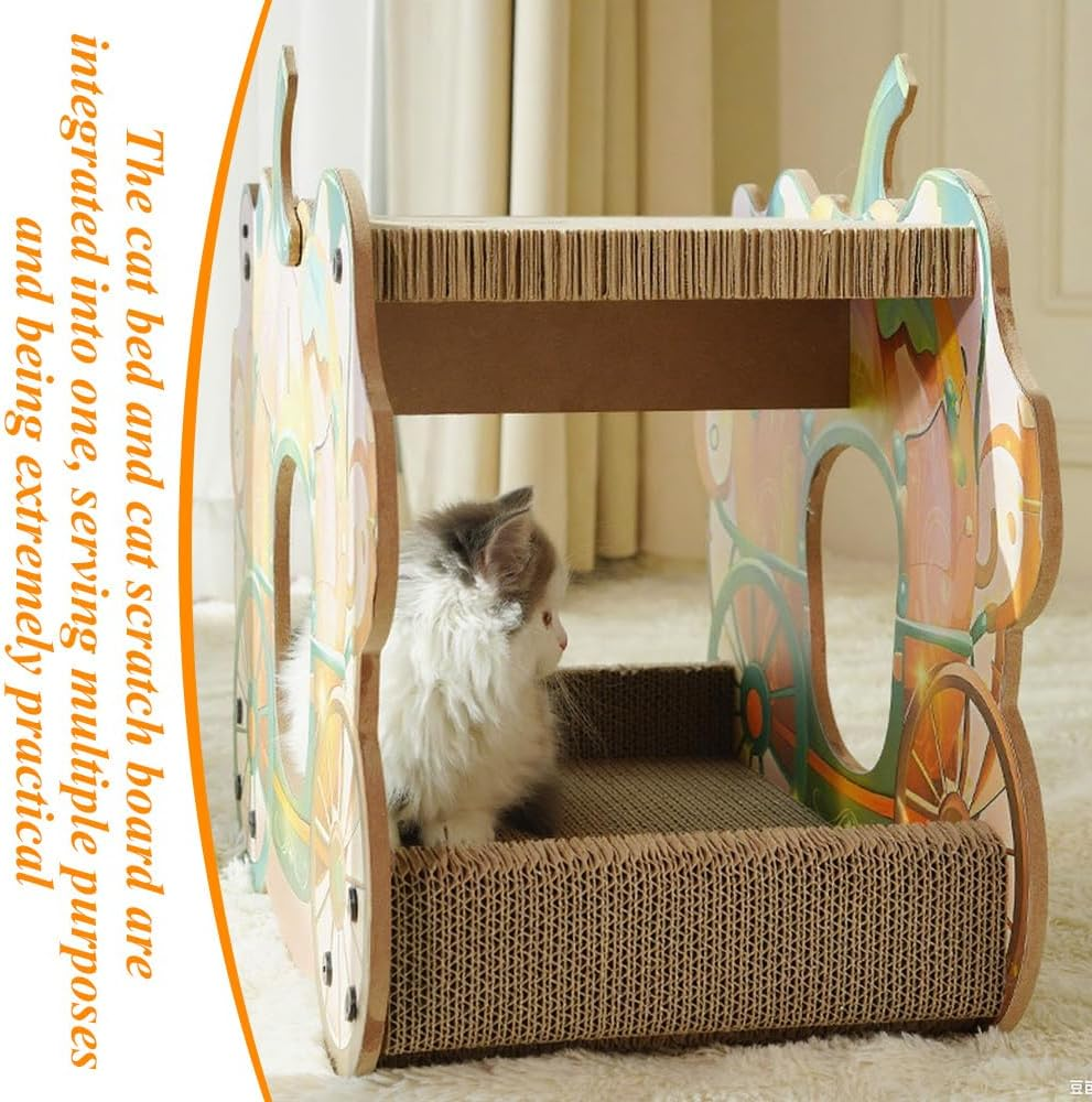 Cat Scratching Board,Halloween Pumpkin Car Cat Bed,Anti Scratching Sofa Protection Wall Sticker,Double Layer Integrated Claw-Grinding Pad,For Indoor,Outdoor