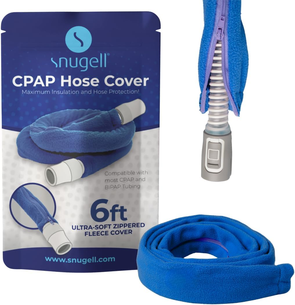 CPAP Hose Cover by Snugell - 6Ft Tubing Wrap - Compatible with Resmed, Fisher & Paykel and Other Tubes - Ultra Soft Zippered Fleece Cover, Insulation & Protection for CPAP Tubing (Blue) image number 3