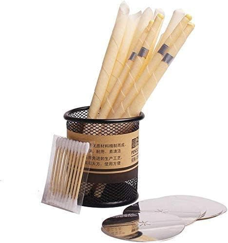 MQFORU Ear Candles Natural Beeswax Ear Candles Ear Wax Remover - 10Pcs with Protective Discs and Cotton Swab image number 1