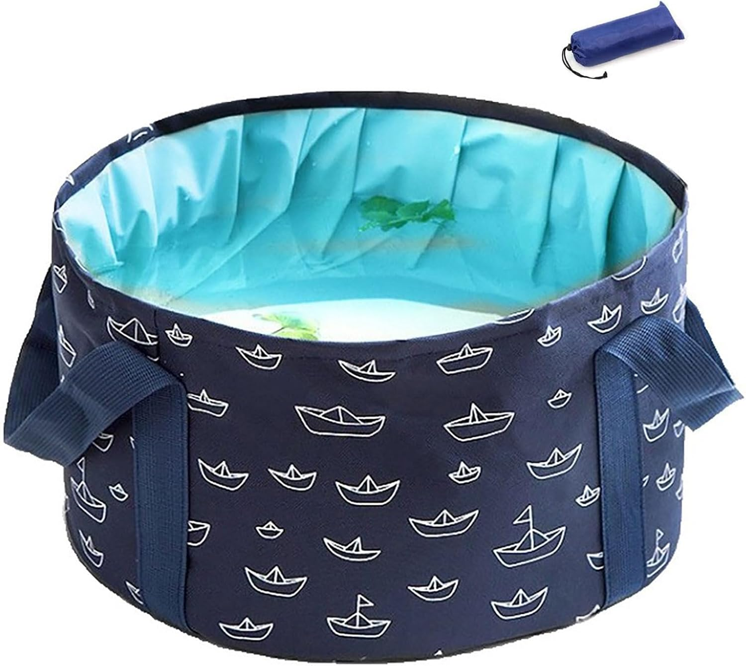 Foot Bath Basin,13.8 Diameter, 7.5 Inches High Portable Travel Collapsible Foot Basin Folding Foot Bath Tub Soaking Feet Bucket for Camping Washing image number 1