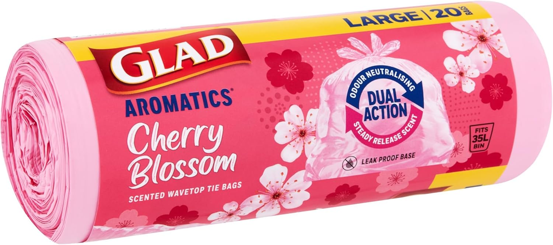 GLAD Aromatics Kitchen Tidy Bags, Cherry Blossom, Fits Large 35L Bins (Pack of 20) image number 5