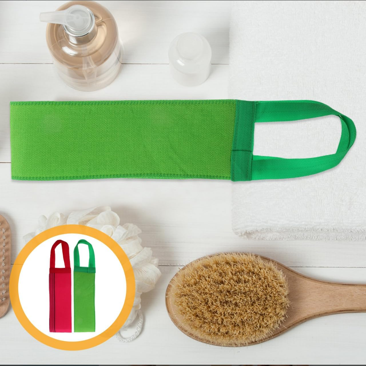 Korean Exfoliating Bath Towel for Deep Cleansing and Relaxation - Dual-Sided Shower Back Scrubber 80Cm Long Assorted Colors Perfect for Home and Travel