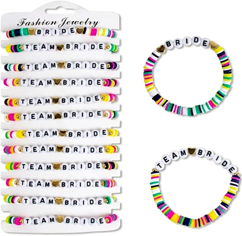 Team Bride Bead Bracelets Lettering Bridal Shower Gifts Hens Night Party Favours image number 2