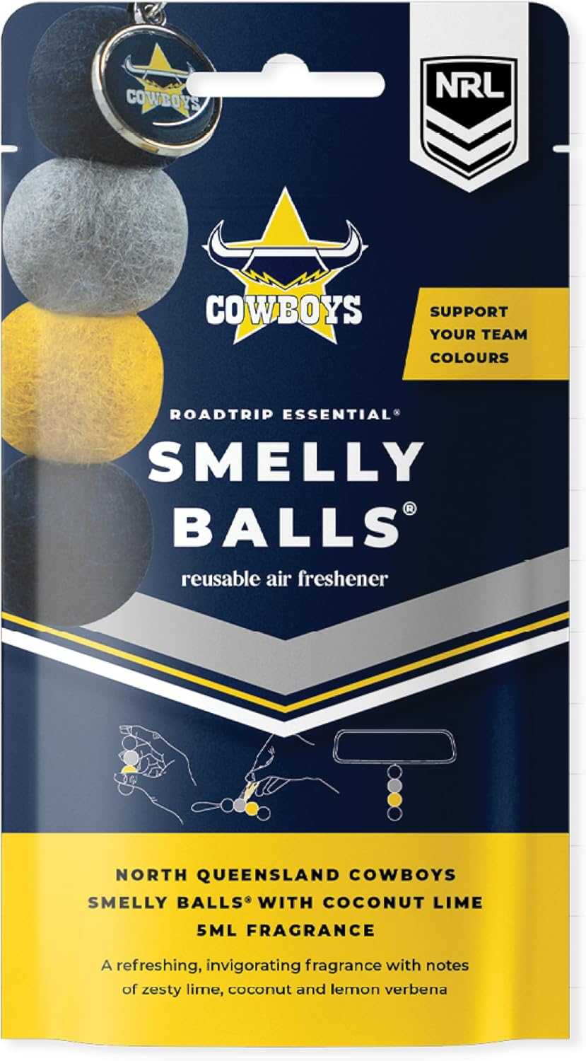 Smelly Balls North Queensland Cowboys Reusable Car Air Freshener Set image number 1