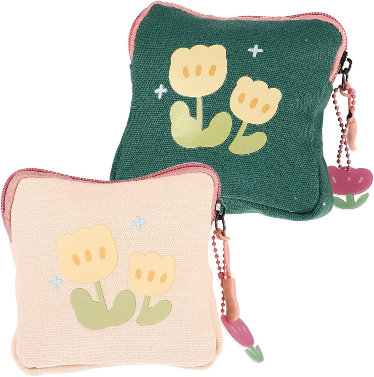 Healeved 6Pcs Sanitary Napkin Organizer Portable Period Bag Sanitary Pad Pouch Zipper Money Pouch Small Tampon Storage Bag for Travel Use image number 2