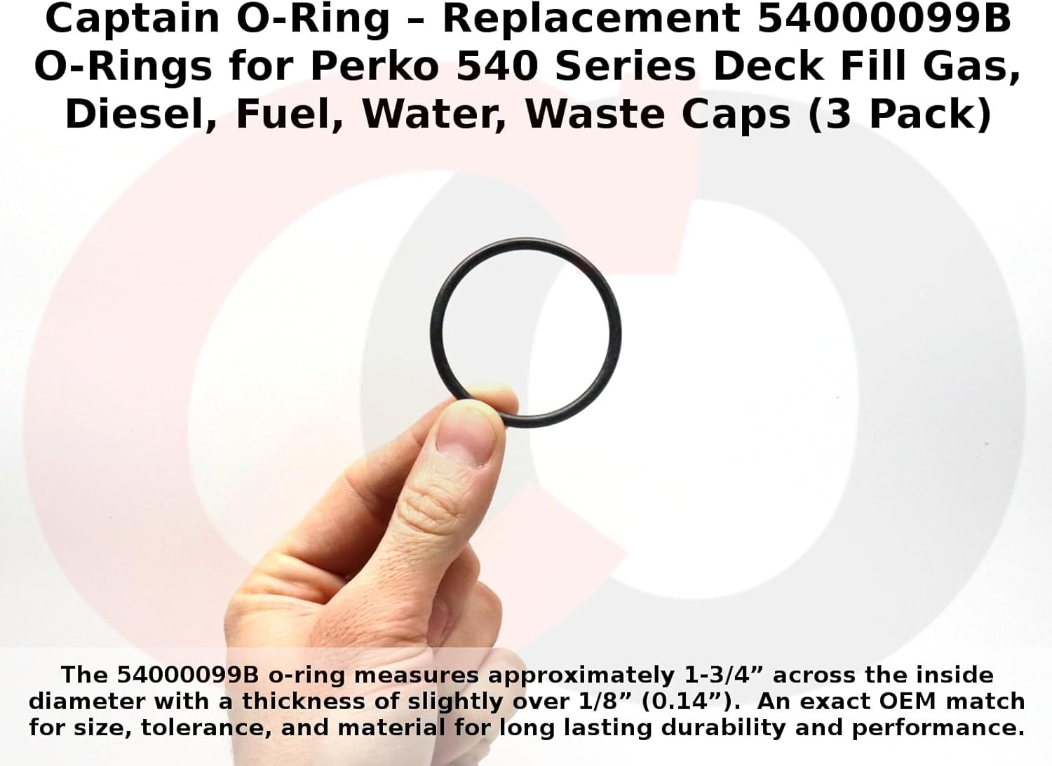 Captain O-Ring &ndash; Replacement 54000099B O-Rings for Perko 540 Series Deck Fill Caps for Gas, Diesel, Fuel, Water, Waste (3 Pack)