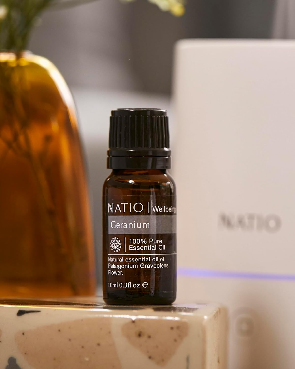 Natio Australia Wellbeing Pure Essential Oil - Geranium 10Ml - Floral 100% Pure & Natural Essential Oil - Uplift & Balance the Body, Mind & Soul - Made in Australia (Pack of 2) image number 3