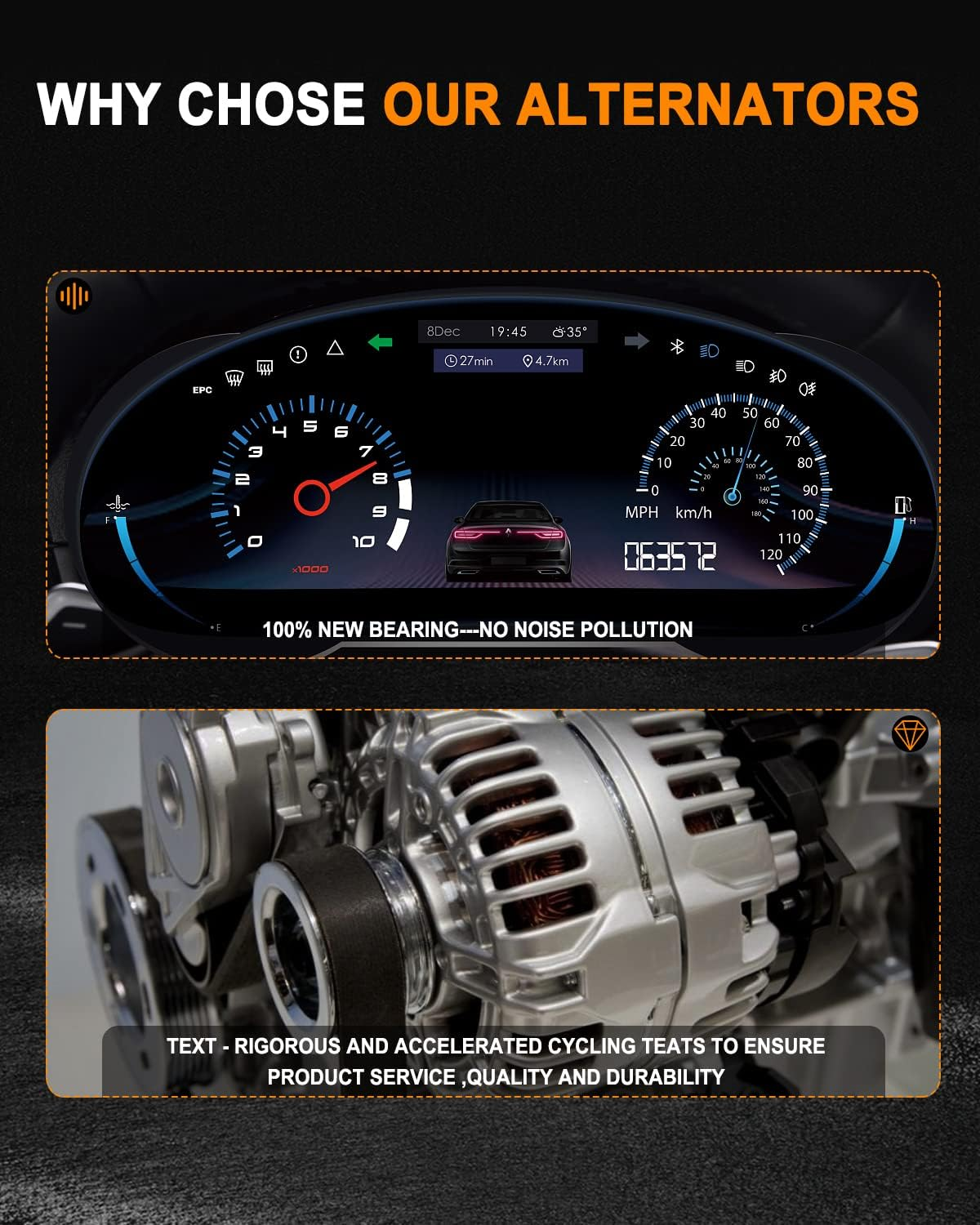 ASAPE New 13884 23096 Alternator 120 Amp Fit for 2001-2005 for Mercedes-Benz C320 C240, 2002-2004 for Mercedes-Benz C32 AMG SLK32 AMG, 2003-2005 for Mercedes-Benz CLK320 ML350