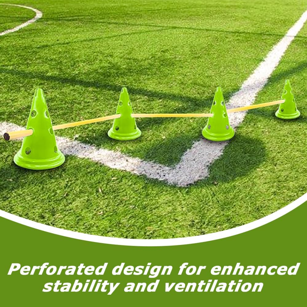 Dog Agility Training Equipment, Adjustable Pet Obstacle Training, Jump Puppy Hurdle Cones Weave Poles, Include 10 Agility Cones 5 Agility Rod, Suitable for Pet Outdoor Games Exercise ﻿ image number 4