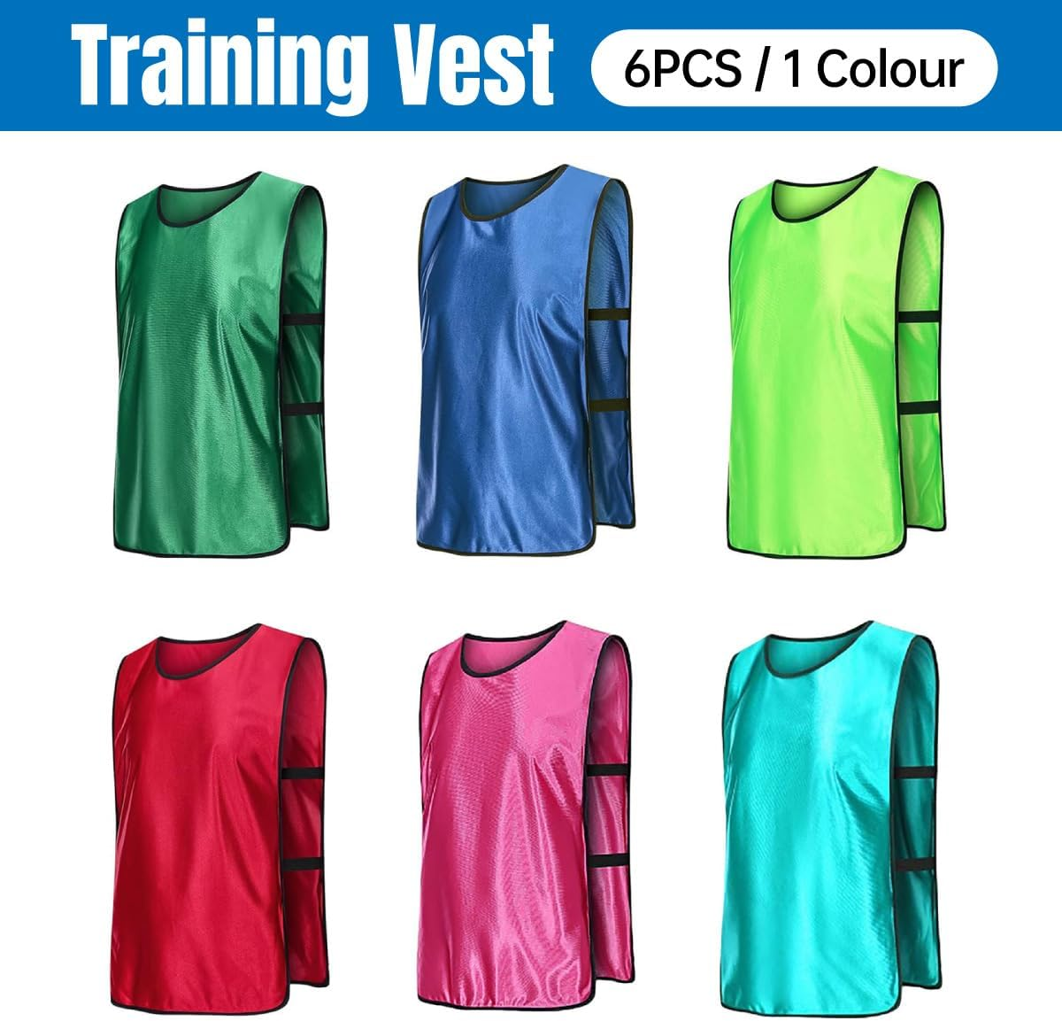 AIMALL 6X Sports Training Bibs Soccer Vests, Basketball, Cricket, Football Team Jerseys with Carrying Bag image number 3