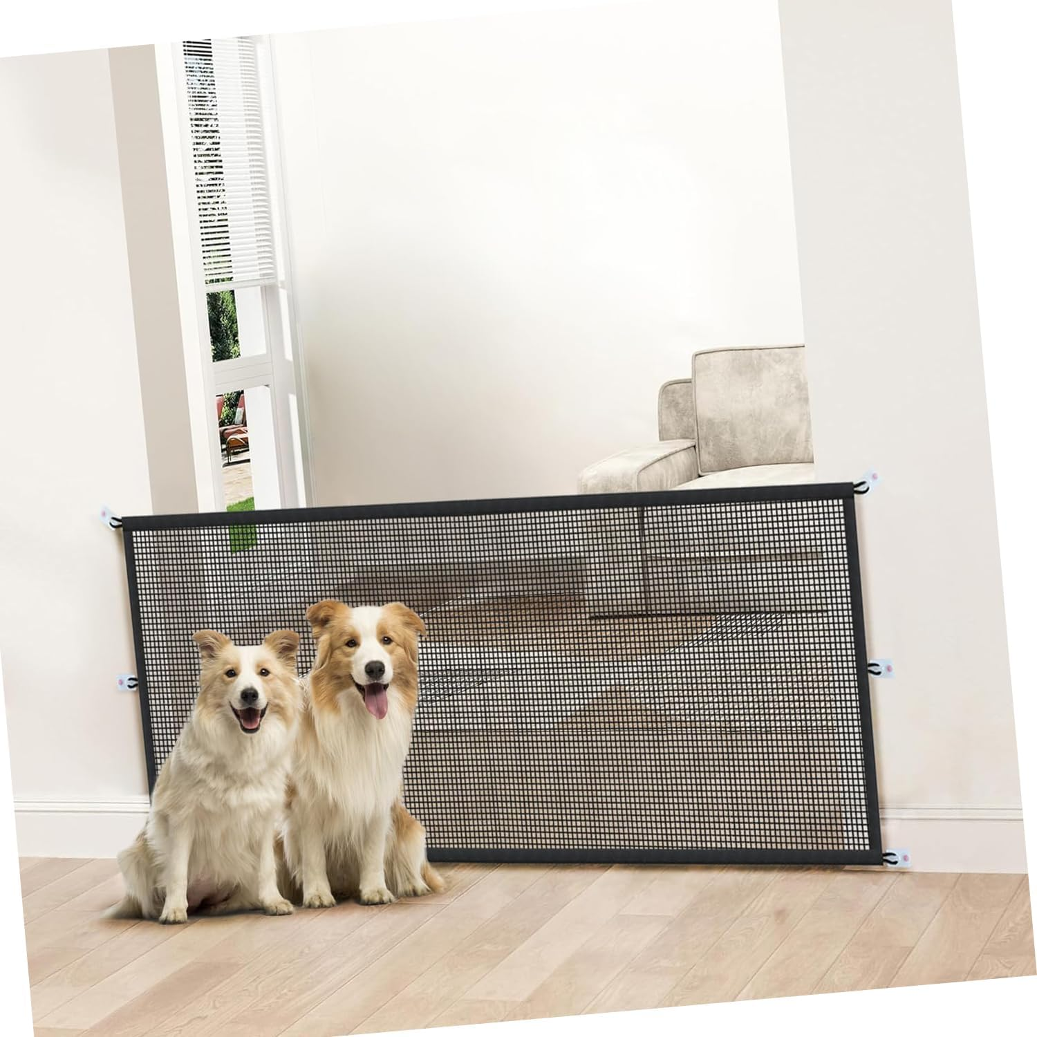 WEZCHUGHAOL Punch-Free Pet Gate for Puppies & Dogs - Adjustable No Drill Safety Barrier for Doorways, Stairs, Hallway - Indoor/Outdoor Portable Dog Fence (180Cm (71") X 72Cm (28")) image number 5