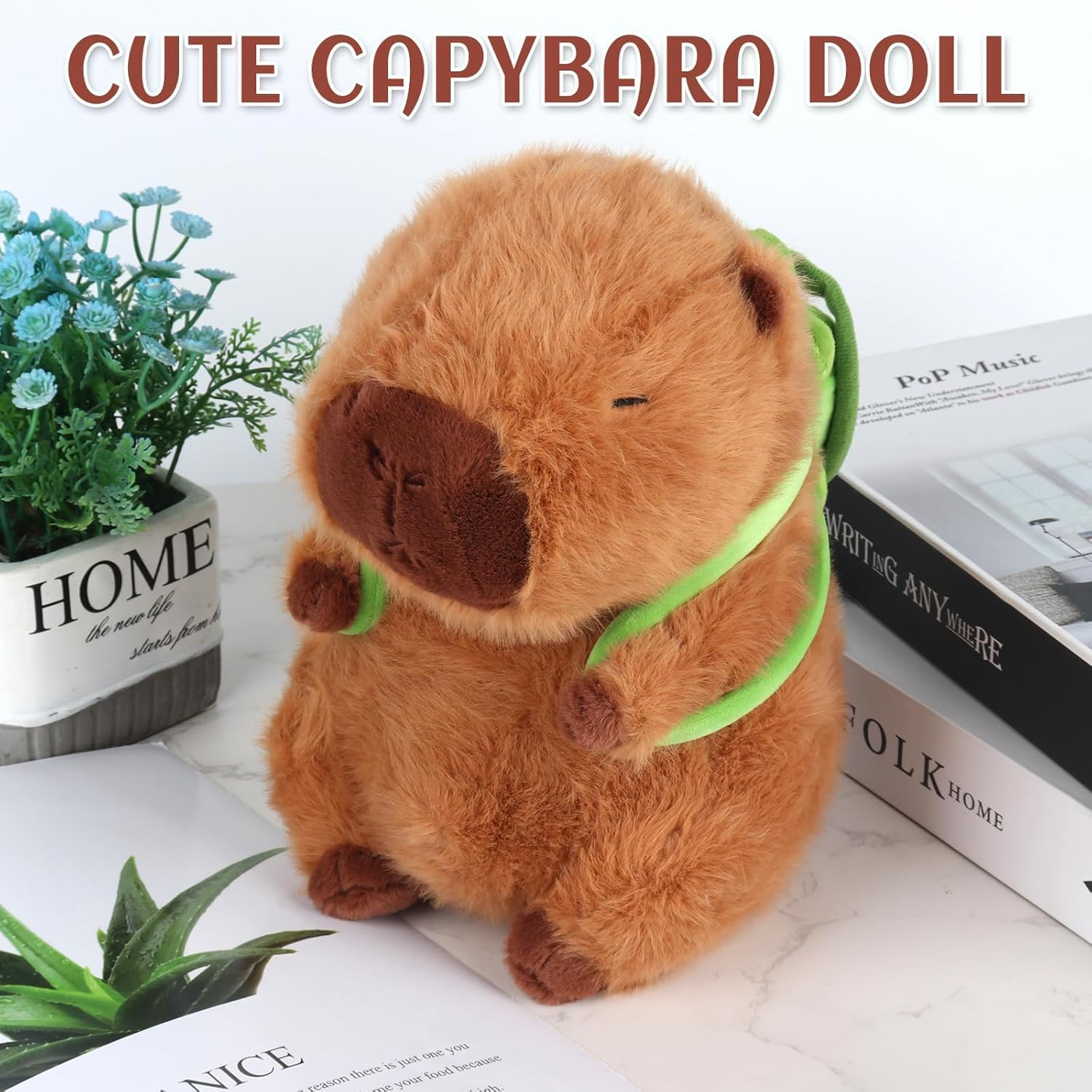 Cute Capybara Stuffed Animal Plush Toy, Soft Capybara Plushies Toy Capybara Doll Pillow Kids Birthday Gifts (25Cm) image number 2
