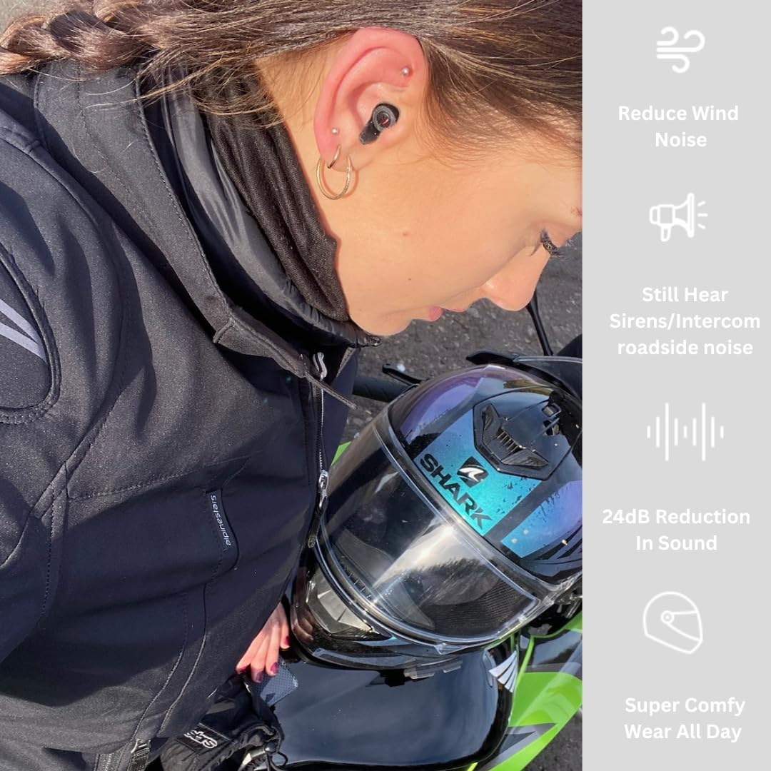 EGGZ Motorbike Riding Earplugs - Motorbike Earplugs Reducing Wind Noise and Lower Sounds by 24Db image number 5