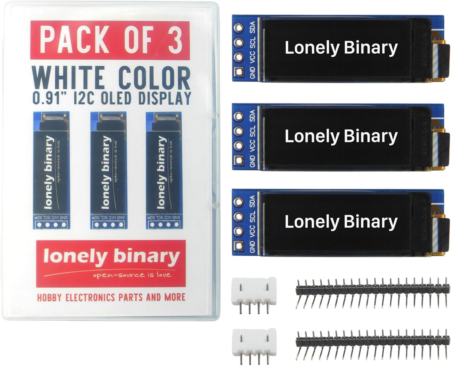 3-Pack 0.96" Presoldered OLED Display Module I2C IIC SSD1306 &ndash; High-Contrast 128X64 Pixel Graphical Display for Arduino, ESP32, Raspberry PI Pico Projects (DEEP Blue)