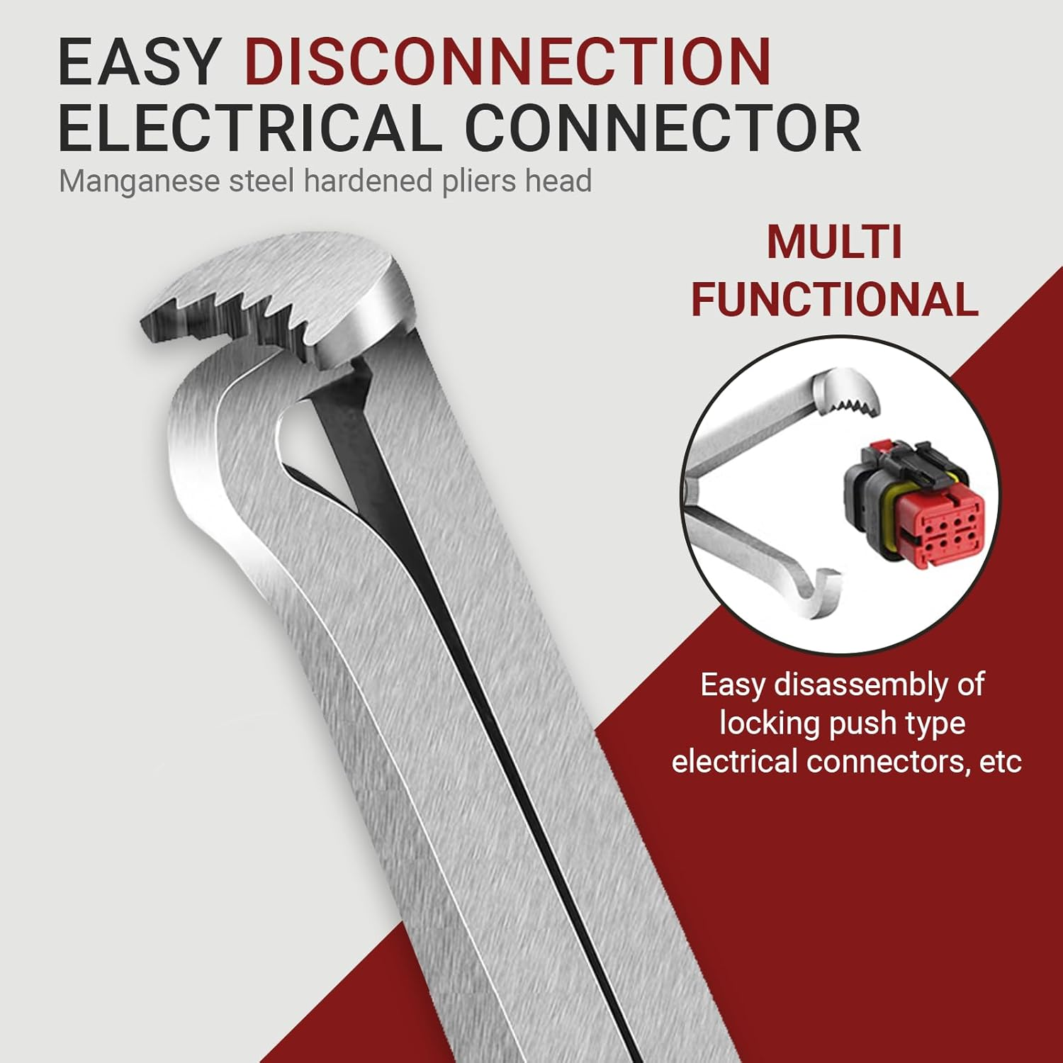 3PCS Electrical Disconnect Pliers Automotive Electrical Connector Pliers Upgraded Spark Plug Pliers Carbon Steel Hose Removal Plier Universal Fuel Line Plier for Car image number 3