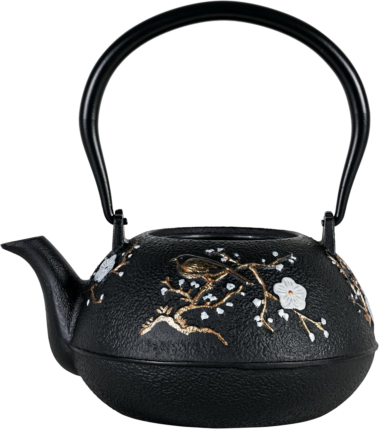 Avanti Cherry Blossom Cast Iron Teapot, Black, 1.1 Litre with Stainless Steel Infuser image number 6