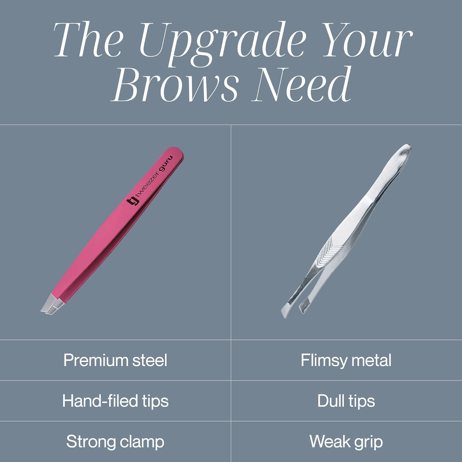 Pink Slant Tweezers Tweezerguru Professional Stainless Steel Slant Tip Tweezer - the Best Precision Eyebrow Tweezers for Your Daily Beauty Routine image number 3