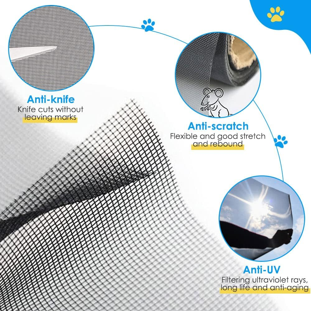 Slowton Dog Screen Door - Lockable Dog Door with Magnetic Closure, Simple Installation Durable Safety Barrier for Sliding Door for Puppy Cat for Indoor Outdoor Balcony Garden image number 4