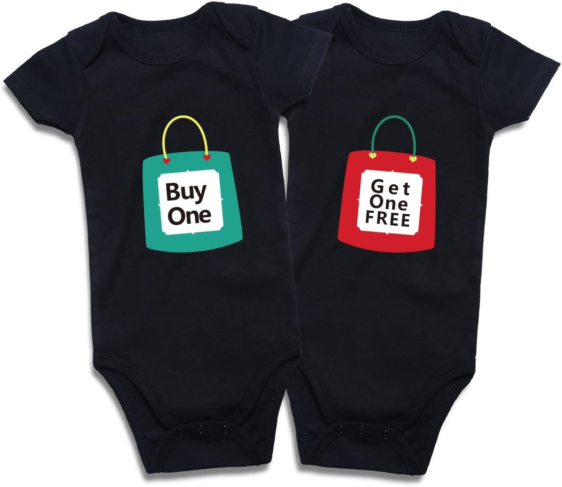 DEFAHN Funny Twins Baby Bodysuits Clothes Boys Girls Short Sleeve Outfits