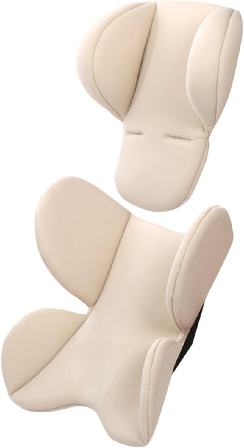 Carseat Insert Support for Newborn, 2Pcs Infant Car Seat Insert, Soft Breathable Stroller Cushion Pads with Split Design for Body Support & Headrest