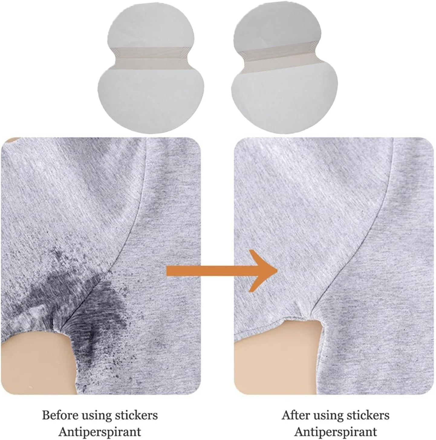 100 Pcs Underarm Sweat Pads/Anti-Perspirant & Odour Control for Men & Women/Absorbent Hyperhidrosis Protection, Comfortable & Unscented （Individually Wrapped）