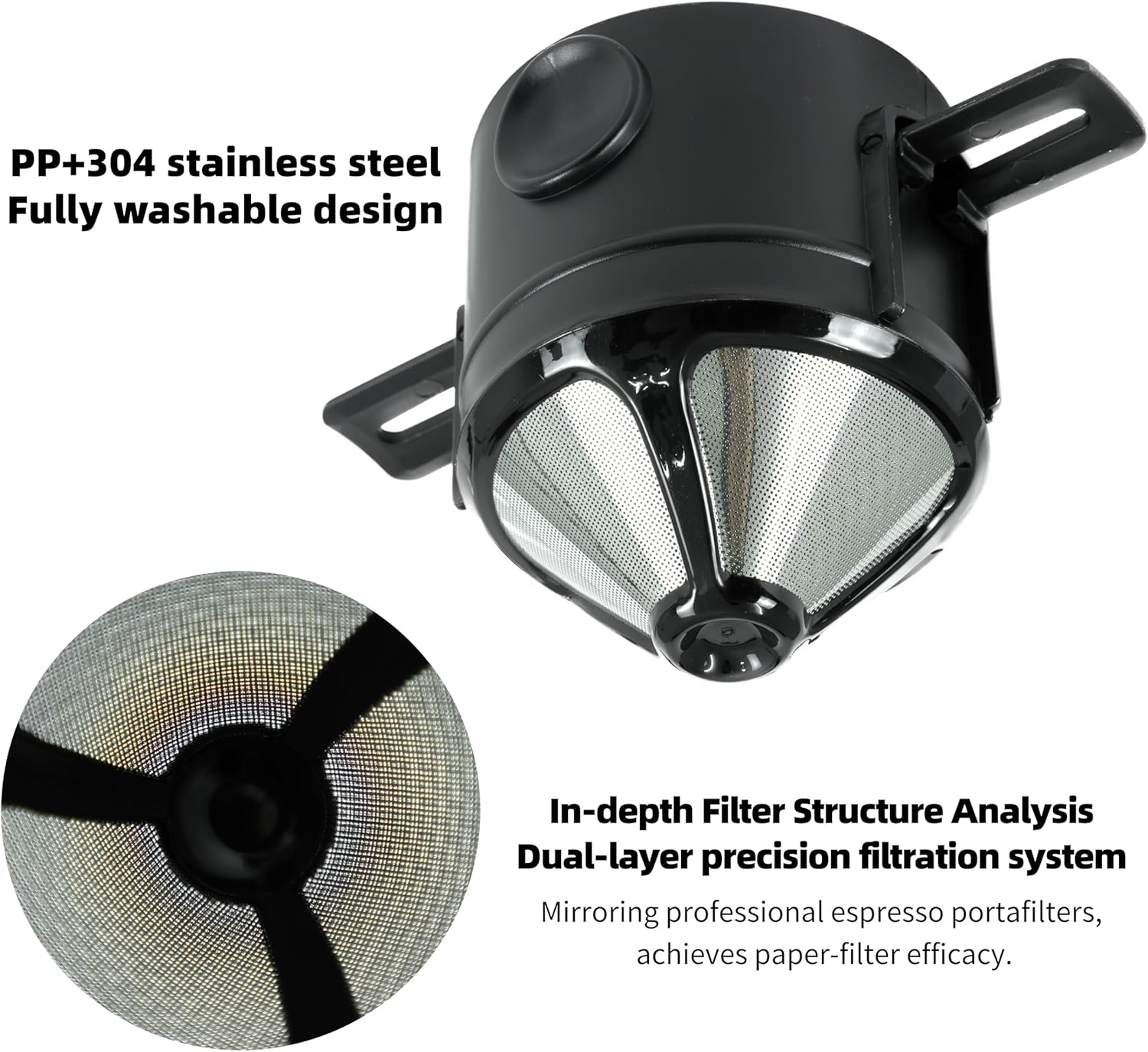 NEOUZA Pour over Coffee Dripper, Reusable Stainless Steel Coffee Filter, Portable Collapsible Paperless Coffee Maker for Camping, Travel, and Office Use (Dripper Only) - Dripper Only image number 6