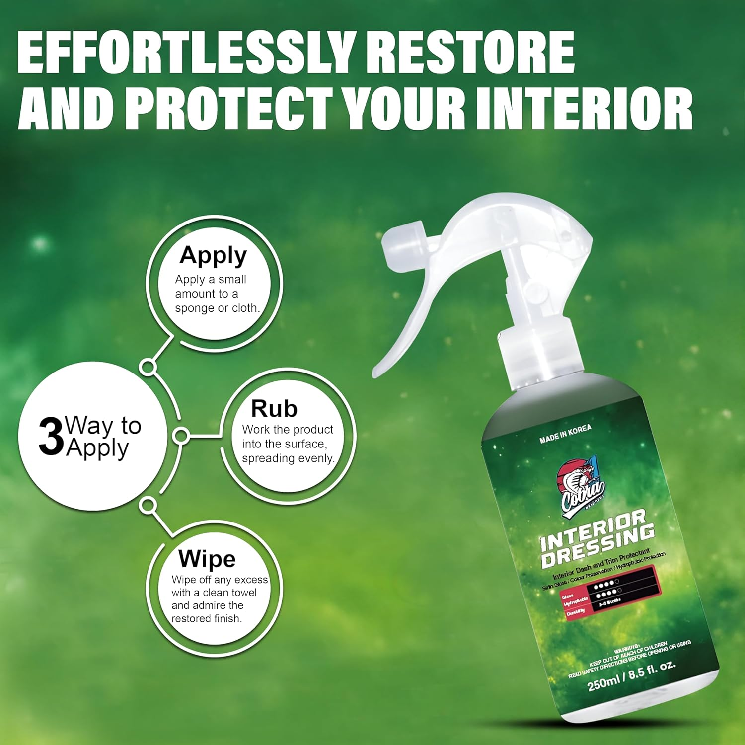 Interior Dressing | Interior Dash and Trim Protectant | 250Ml image number 3