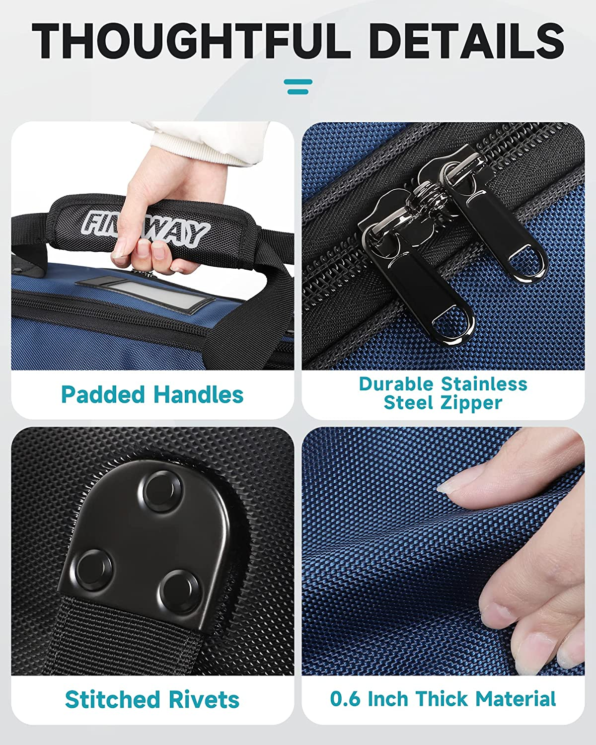 Findway Golf Travel Bags for Airlines with Wheels and ABS Hard Case Top, Protect Your Clubs, Waterproof 1680D Oxford Fabric and Oversize Tank Wheels, Lightweight and Easy to Maneuver image number 6